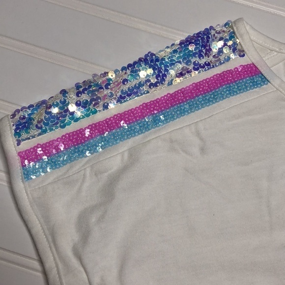 More than Magic white sequin tee, NWT, small - Picture 2 of 5